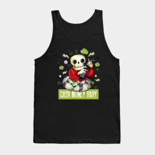 Awesome Skeleton Music Loving Sailor Cash Money Skull Tank Top